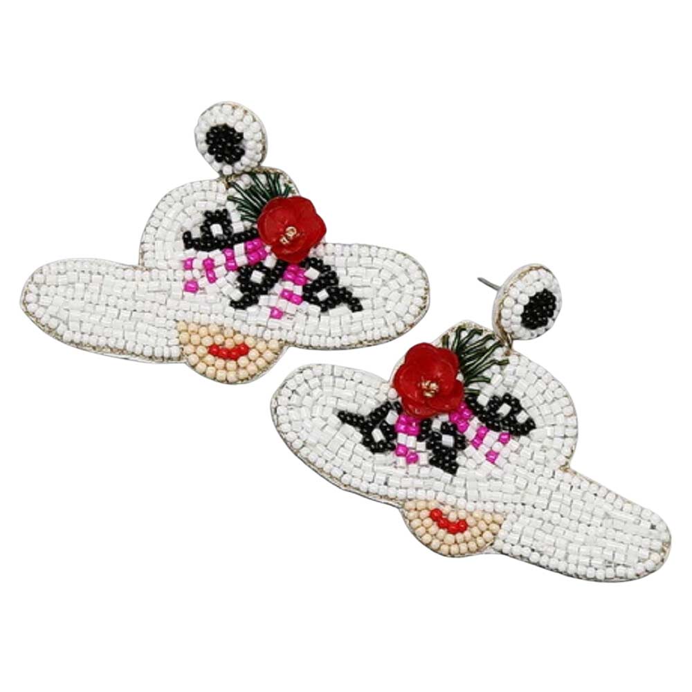 Derby Hat Beaded Earrings, are beautifully designed on a hat theme to put on a pop of color and complete your ensemble. This is for those who love the hat very much.  Perfect gift for Anniversaries, birthdays, Graduation, etc. Show off your trendy choice & perfect combination with these beautiful earrings.