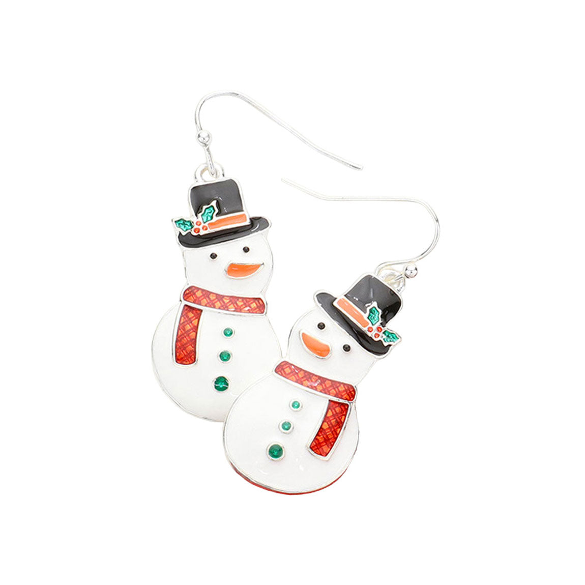 White Enamel Snowman Dangle Earrings, enjoy this Christmas with an awesome look with these Earrings. They will dangle on your earlobes to bring a unique and beautiful look & bring a smile to those who look at you at the Christmas party. Perfect Gift for Birthdays, Christmas, Stocking Stuffers, Secret Santa, BFF, etc.