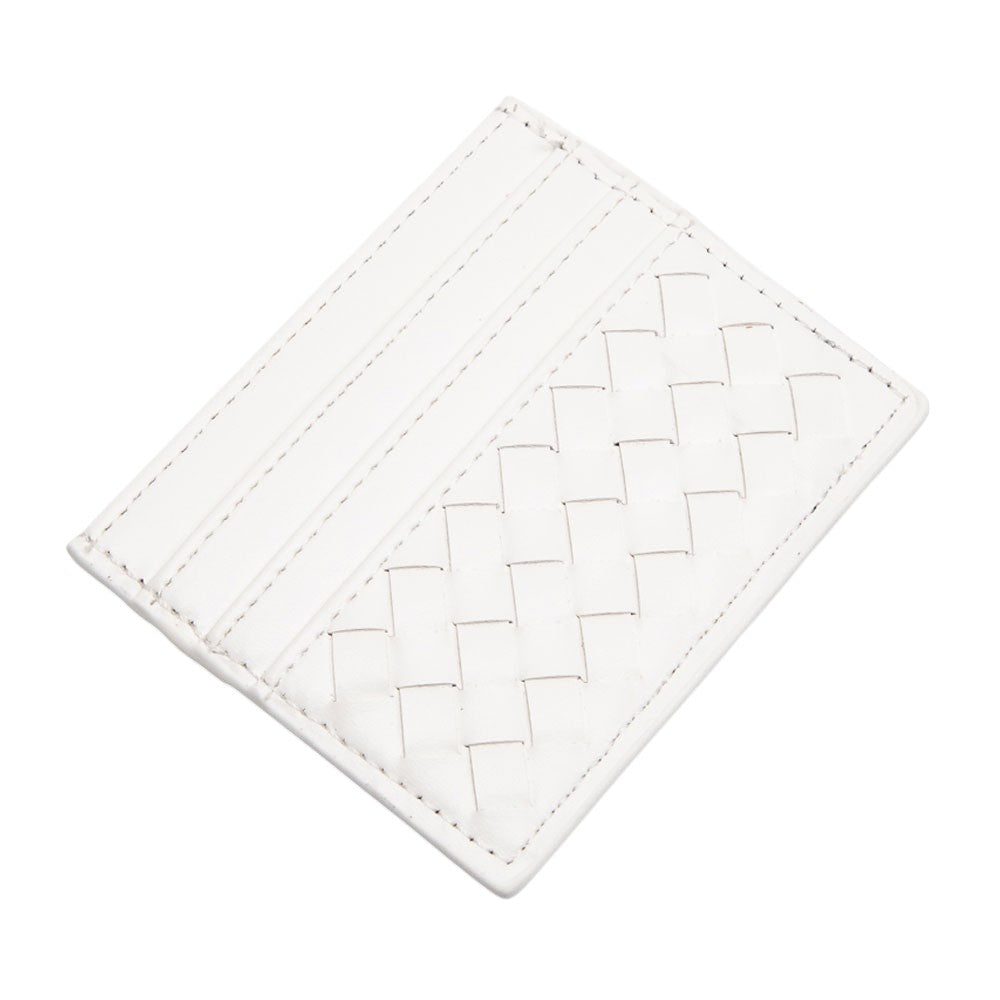 While Faux Leather Basket Weave Card Holder Wallet boasts a stylish basket weave design. Made from durable materials, it can securely hold multiple cards and cash while keeping a slim profile. Perfect for those looking for a sophisticated and functional accessory.