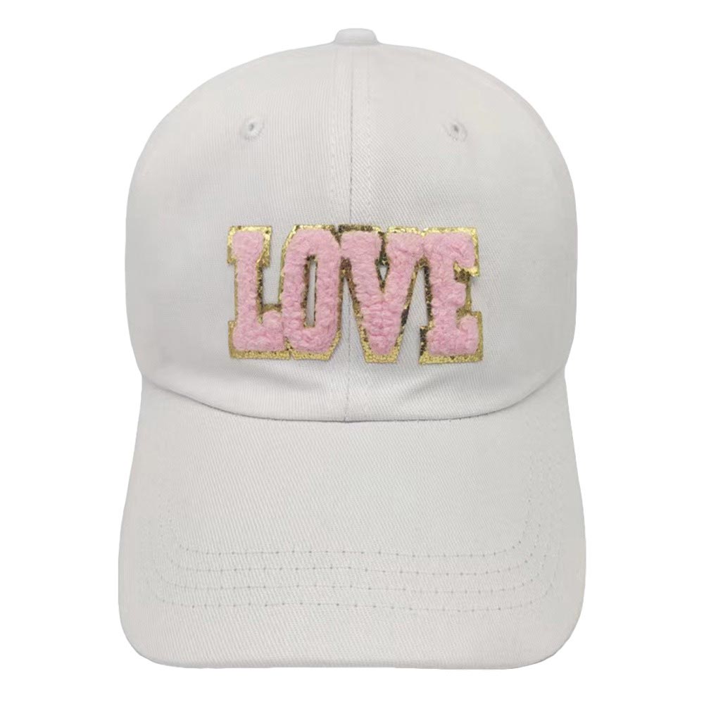 White Love Message Baseball Cap, this stylish cap is made from lightweight yet durable fabric for all-day comfort. Its adjustable closure ensures the perfect fit and the classic six-panel design with breathable eyelets keeps you feeling cool. Celebrate your love with this stylish cap!