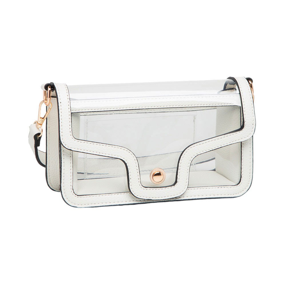 White Solid Faux Leather Transparent Rectangle Shoulder Bag, is sophisticated and stylish. Crafted with durable, high-quality faux leather, it features a transparent rectangular shape for a chic look. Carry it to your next dinner date or social event to add a touch of elegance. Perfect Gift for fashion enthusiasts.