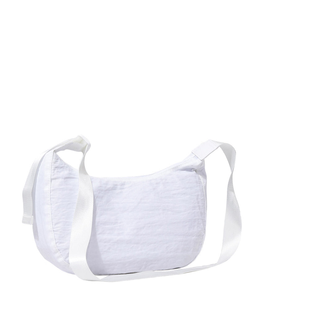 Solid Nylon Sling Bag Crossbody Bag - White - Crossbody Bags