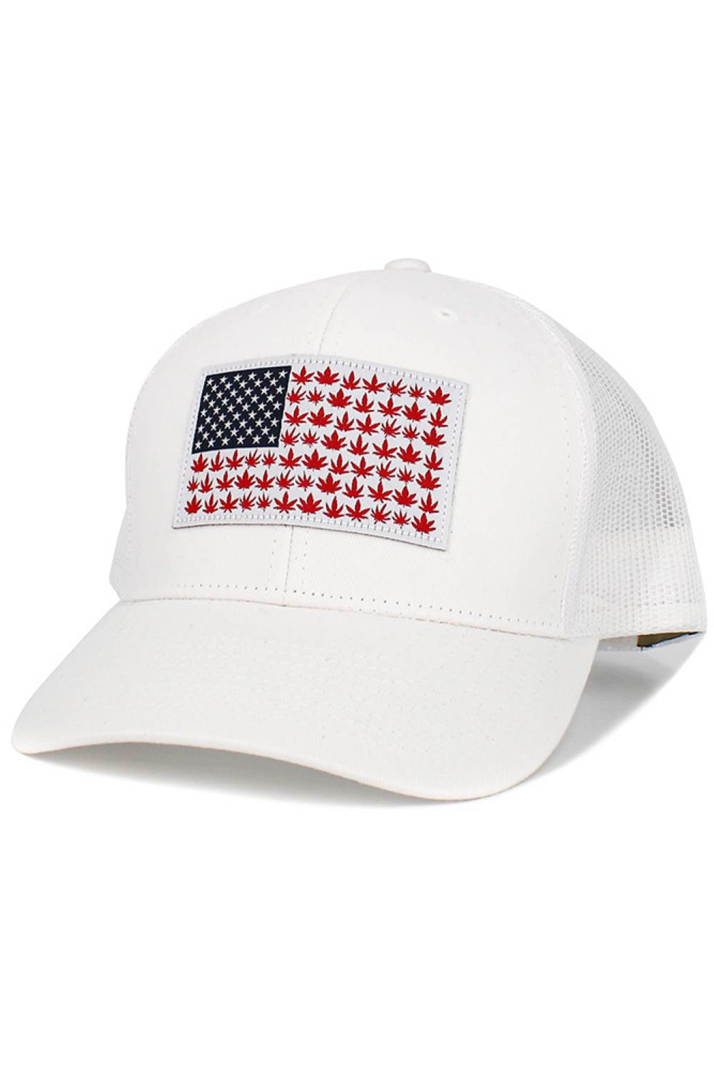 White Show your patriotic pride with this American flag–themed baseball cap featuring a bold flag patch on the front and a breathable mesh back for all-day comfort. Designed with a classic curved brim and adjustable fit, it’s perfect for casual wear, outdoor activities, and sunny game days.