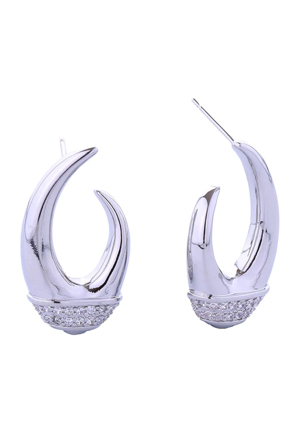 White Gold Elevate your everyday elegance with these stunning 14K Gold/White Dipped Hoop Post Earrings. Crafted from quality brass and adorned with sparkling cubic zirconia pavé detailing, these hypoallergenic earrings offer both style and comfort. The perfectly proportioned 2.8cm diameter creates a flattering, versatile look that transitions seamlessly from day to night. Lead and nickel compliant, they're designed for sensitive skin without compromising on glamour. A timeless addition to any jewelry collec