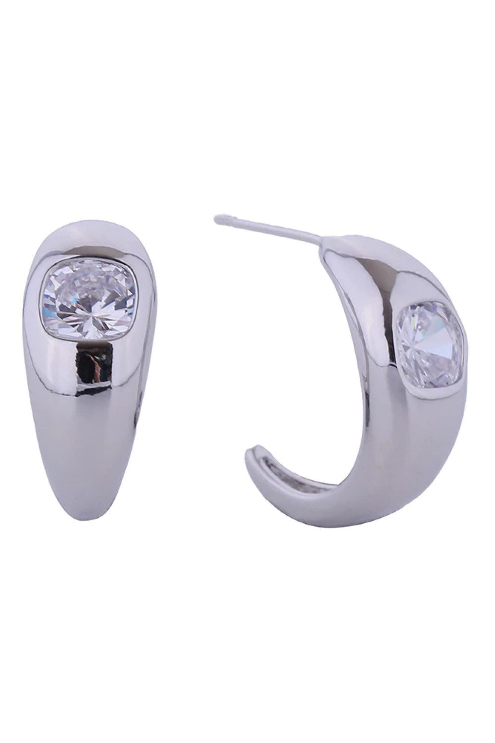 White Gld Elevate your everyday look with these stunning 14K Gold and White Gold Dipped Chunky CZ Inset Post Earrings. Crafted from hypoallergenic brass with brilliant cubic zirconia stones, these 2cm diameter earrings deliver luxury sparkle without the luxury price tag. Made in Korea with meticulous attention to detail, they're lead and nickel compliant for worry-free wear. The chunky design makes a bold statement while remaining comfortable for all-day elegance.