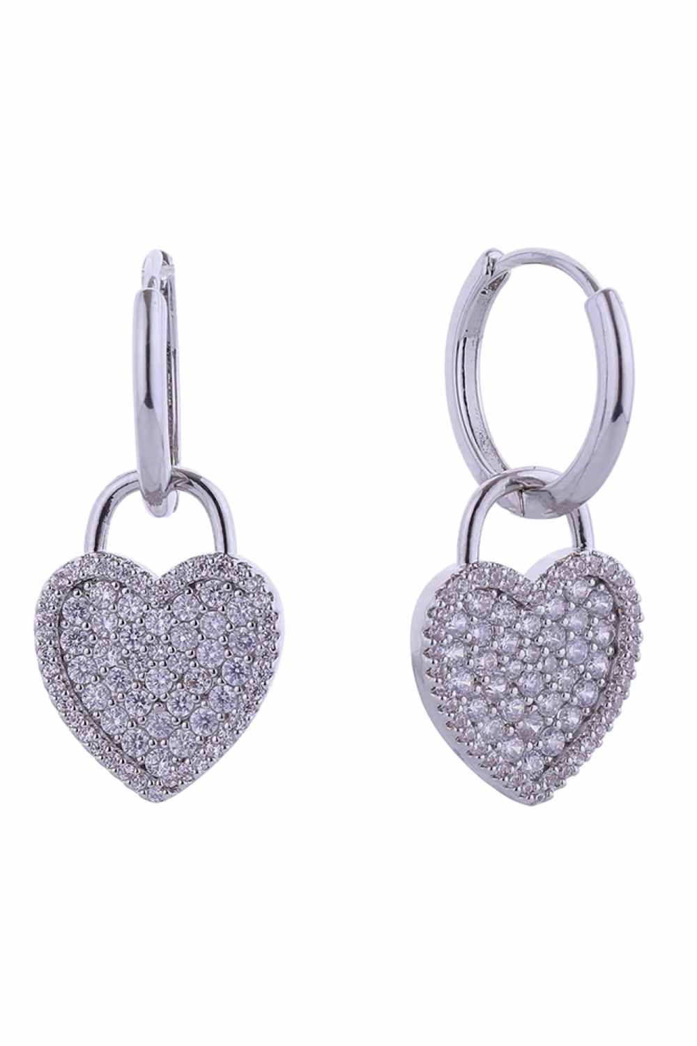 White Gold Elegant 14K crystal heart drop huggie earrings designed for everyday wear and special occasions. Crafted from hypoallergenic brass with sparkling cubic zirconia accents, these earrings combine luxury with comfort. Measuring 3.1cm in diameter, they offer a delicate yet noticeable presence. Lead and nickel compliant, making them safe for sensitive skin. Perfect for layering or wearing solo, these versatile drops add a touch of sophistication to any look.