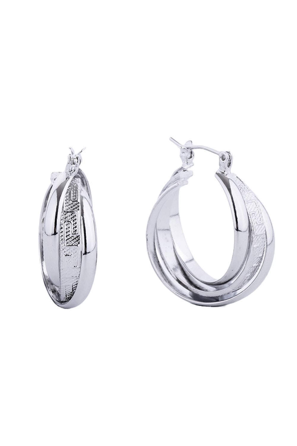 White Gold Elegant hoop earrings crafted from hypoallergenic brass with a luxurious 14K gold or white gold dip finish. These timeless 3cm diameter hoops feature a secure pin catch closure for everyday wear and special occasions alike. Lead and nickel compliant, making them safe for sensitive skin. A versatile staple that effortlessly elevates any look.