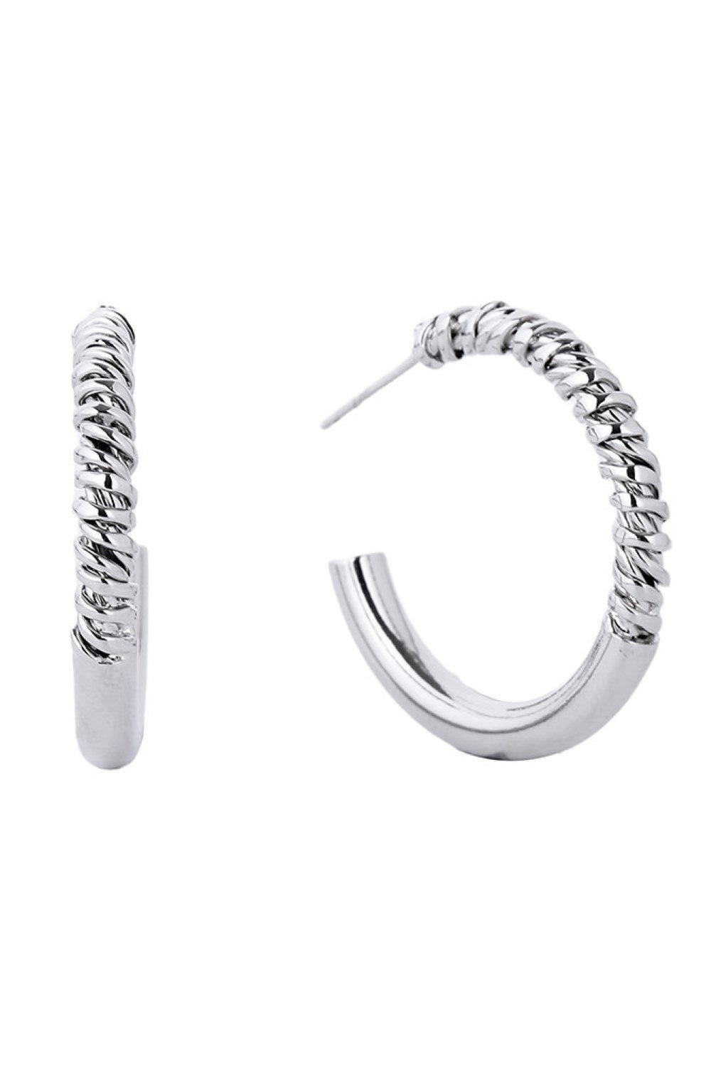 White Gold Elegant post hoop earrings crafted from hypoallergenic brass with a luxurious 14K gold or white gold dip finish. These timeless beauties feature a comfortable 3cm diameter, perfect for everyday wear or special occasions. Lead and nickel compliant, making them safe for sensitive skin. A versatile addition to any jewelry collection that combines sophistication with wearability.