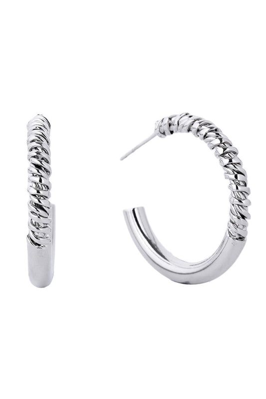 White Gold Elegant post hoop earrings crafted from hypoallergenic brass with a luxurious 14K gold or white gold dip finish. These timeless beauties feature a comfortable 3cm diameter, perfect for everyday wear or special occasions. Lead and nickel compliant, making them safe for sensitive skin. A versatile addition to any jewelry collection that combines sophistication with wearability.