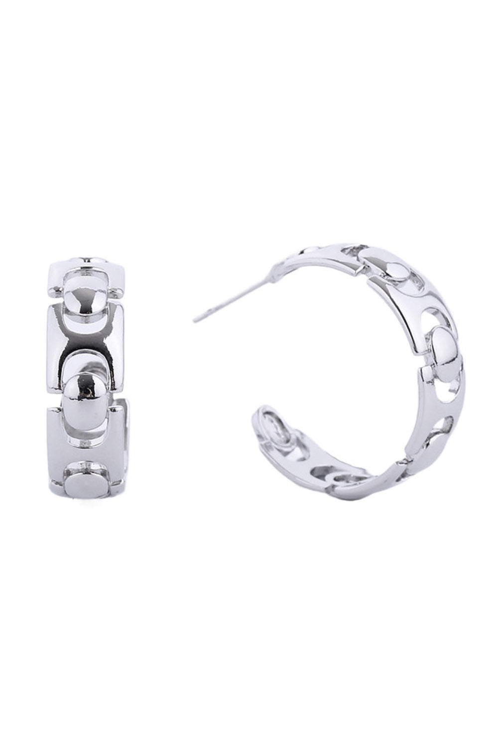 White Gold Elegant post hoop earrings crafted from hypoallergenic brass with a luxurious 14K gold or white gold dip finish. These timeless hoops feature a comfortable 2.29cm diameter, perfect for everyday wear and special occasions alike. Lead and nickel compliant, making them safe for sensitive skin. A versatile staple that effortlessly elevates any look.