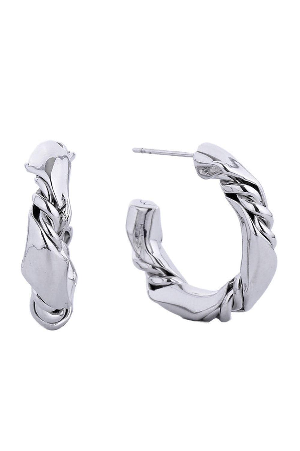 White Gold Elegant post hoop earrings crafted from hypoallergenic brass with a luxurious 14K gold or white gold dip finish. These timeless hoops feature a comfortable 2.54cm diameter, perfect for everyday wear or special occasions. Lead and nickel compliant, making them safe for sensitive skin. The secure post backing ensures stability throughout the day while the precious metal coating adds a touch of sophistication to any look.