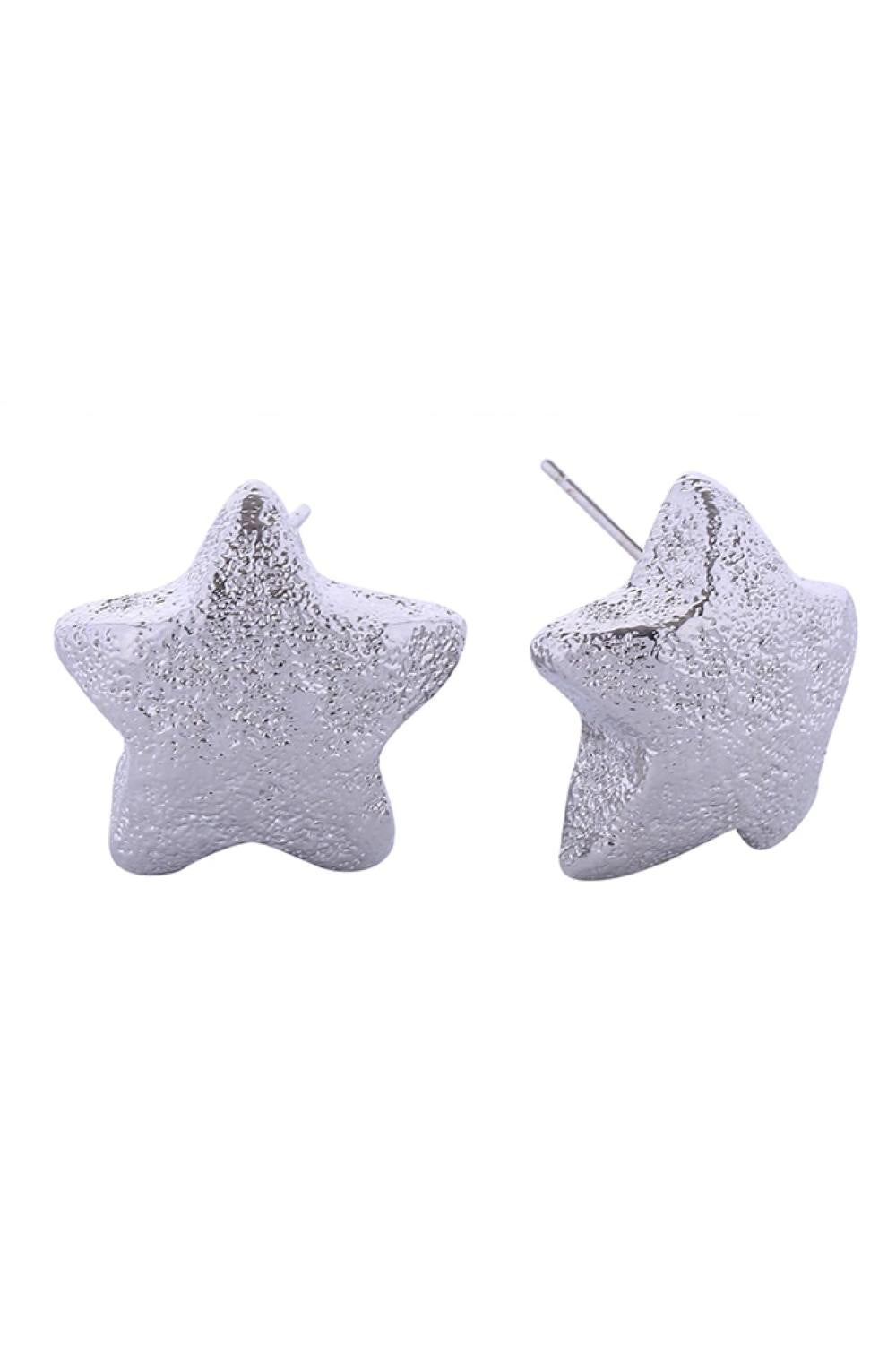 White Gold Elevate your everyday look with these charming 14K Glitter Texture Star Post Earrings. Crafted from hypoallergenic brass, they're perfect for sensitive skin and compliant with lead and nickel standards for peace of mind. The delicate glitter texture catches light beautifully, while the classic star design adds a touch of celestial elegance. 