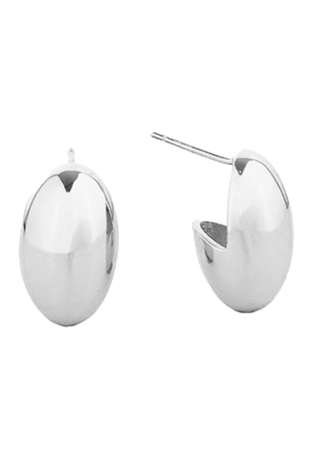 White Gold Elegant post earrings with a lustrous 14K gold dip finish. Crafted from hypoallergenic brass, these earrings are gentle on sensitive skin and fully compliant with lead and nickel regulations. Each earring features a 2cm diameter for a refined, versatile look that works for everyday wear or special occasions. Secure post backs ensure comfortable, all-day wearability.
