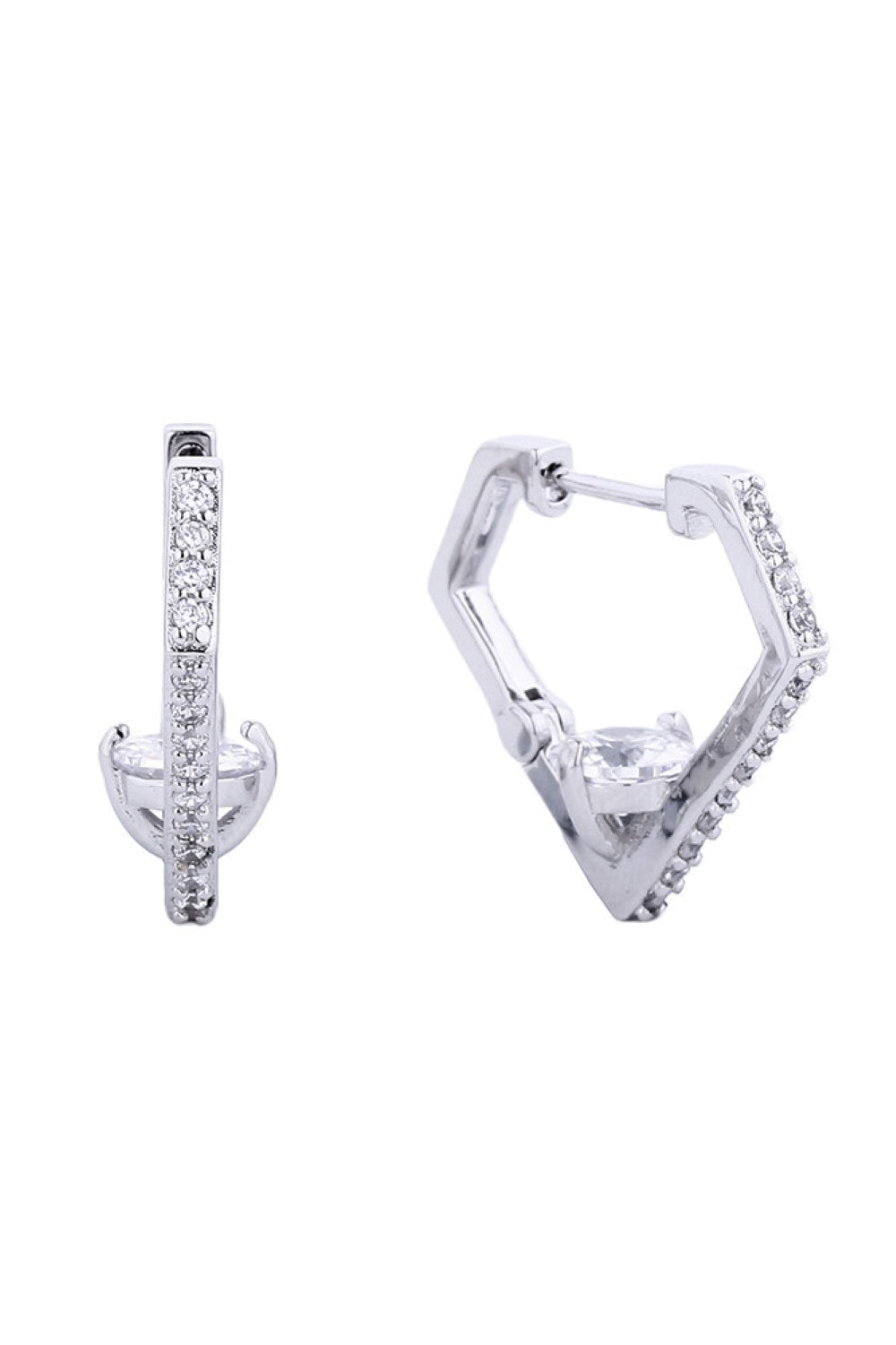 White Gold Elegant huggie earrings featuring a lustrous 14K gold and white dip finish, adorned with sparkling cubic zirconia pavé detailing. Crafted from hypoallergenic brass, these earrings are perfect for sensitive skin. With a comfortable 2.01cm diameter, they offer a timeless look that transitions seamlessly from day to night. Lead and nickel compliant for safe, worry-free wear.