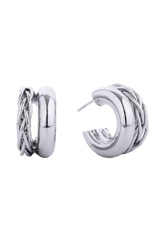White Gold Elegant post hoop earrings crafted with hypoallergenic brass and finished in luxurious 14K gold or white gold dipping. These timeless hoops feature a delicate 1.91cm diameter, perfect for everyday wear or special occasions. Lead and nickel compliant, making them safe for sensitive skin. A versatile addition to any jewelry collection that combines classic style with comfort and quality craftsmanship.