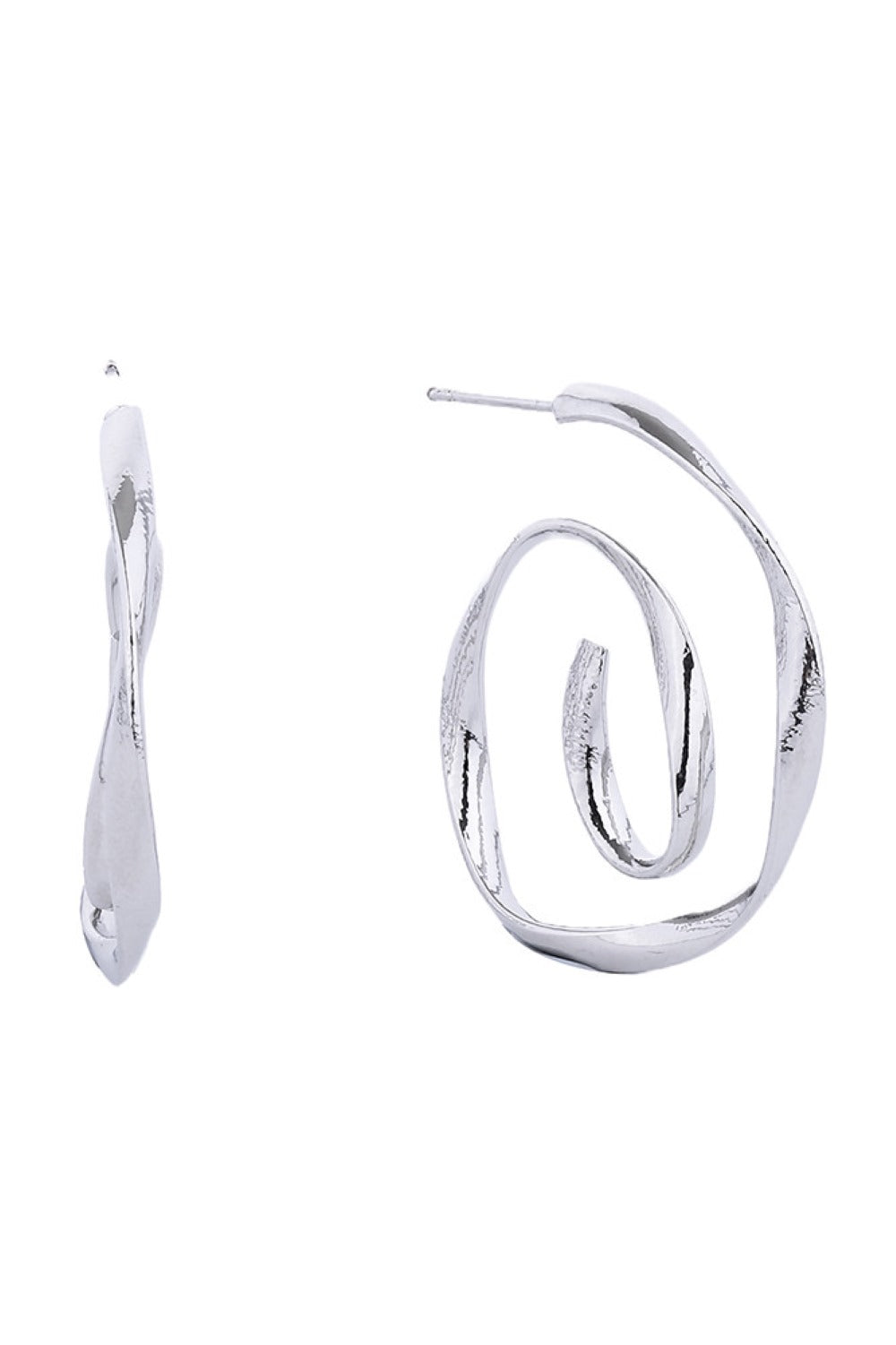 White Gold Elegant post hoop earrings with a luxurious 14K gold or white gold dip finish. Crafted from hypoallergenic brass, these versatile hoops are perfect for sensitive skin. Measuring 3.58cm in diameter, they offer a refined, wearable size that complements any look. Lead and nickel compliant for safe, worry-free wear.
