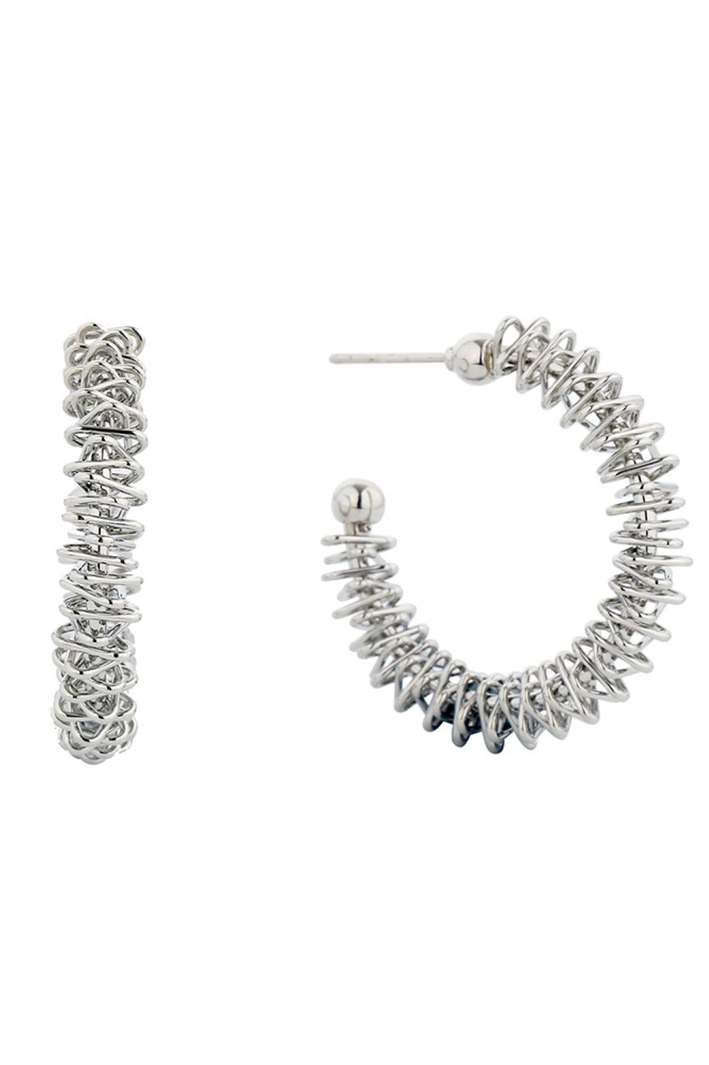 White Gold Elegant post hoop earrings with a luxurious 14K gold or white gold dip finish. Crafted from hypoallergenic brass, these 3cm diameter hoops are perfect for sensitive ears. Lead and nickel compliant for safe, everyday wear. Timeless style meets comfort in this versatile accessory.