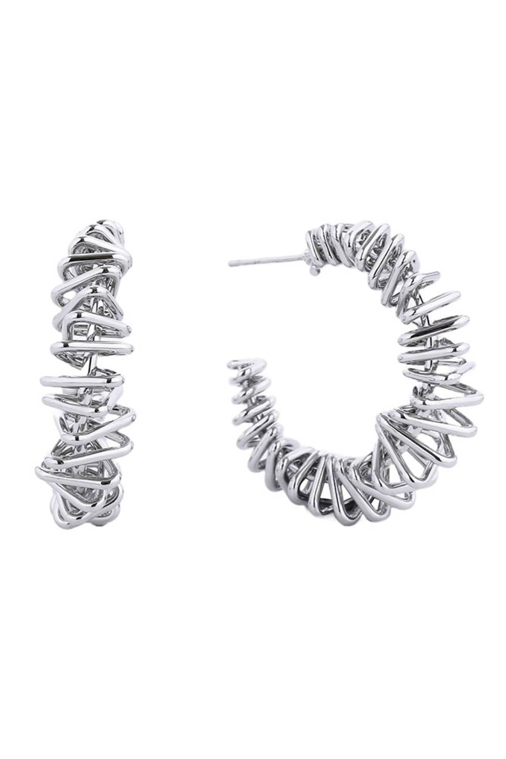 White Gold Elegant post hoop earrings crafted with hypoallergenic brass and finished in luxurious 14K gold or white gold dipping. These versatile hoops feature a comfortable 3.2cm diameter, perfect for everyday wear or special occasions. Lead and nickel compliant, ensuring safe wear for sensitive skin. The durable construction combines quality materials with timeless design, making these earrings a staple addition to any jewelry collection.