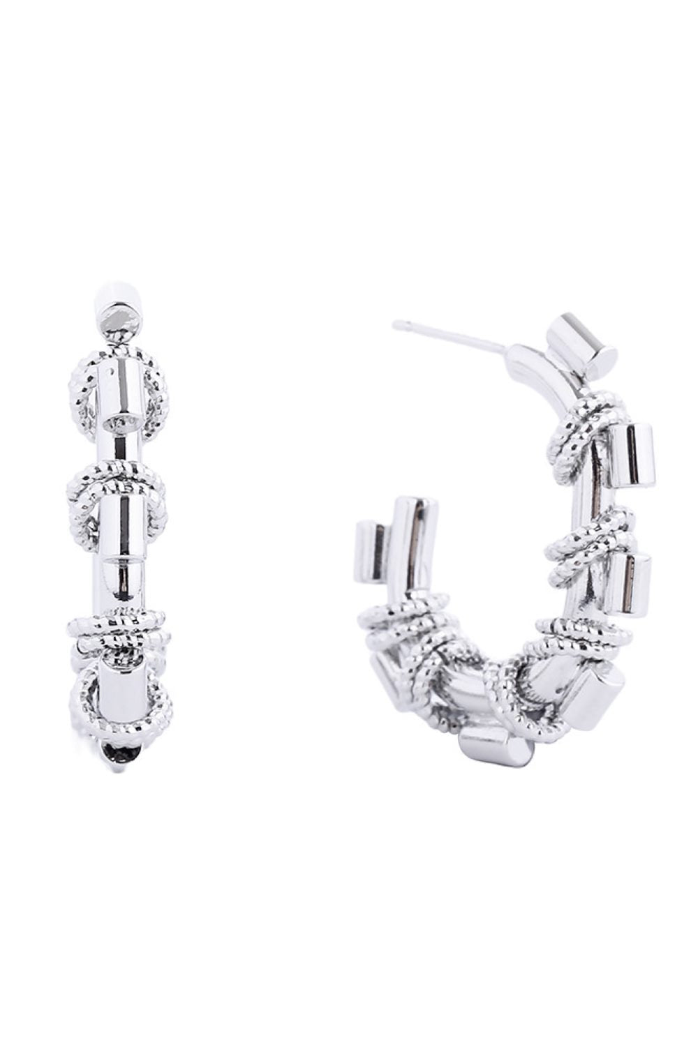 White Gold Elevate your everyday look with these stunning post hoop earrings, crafted with a luxurious 14K gold or white gold dip finish. Featuring a comfortable 3.2cm diameter, they're the perfect size for versatile styling from casual to elegant occasions. Made from hypoallergenic brass, these earrings are gentle on sensitive skin and designed for all-day wear. Fully compliant with lead and nickel regulations, you can feel confident about quality and safety with every wear. 