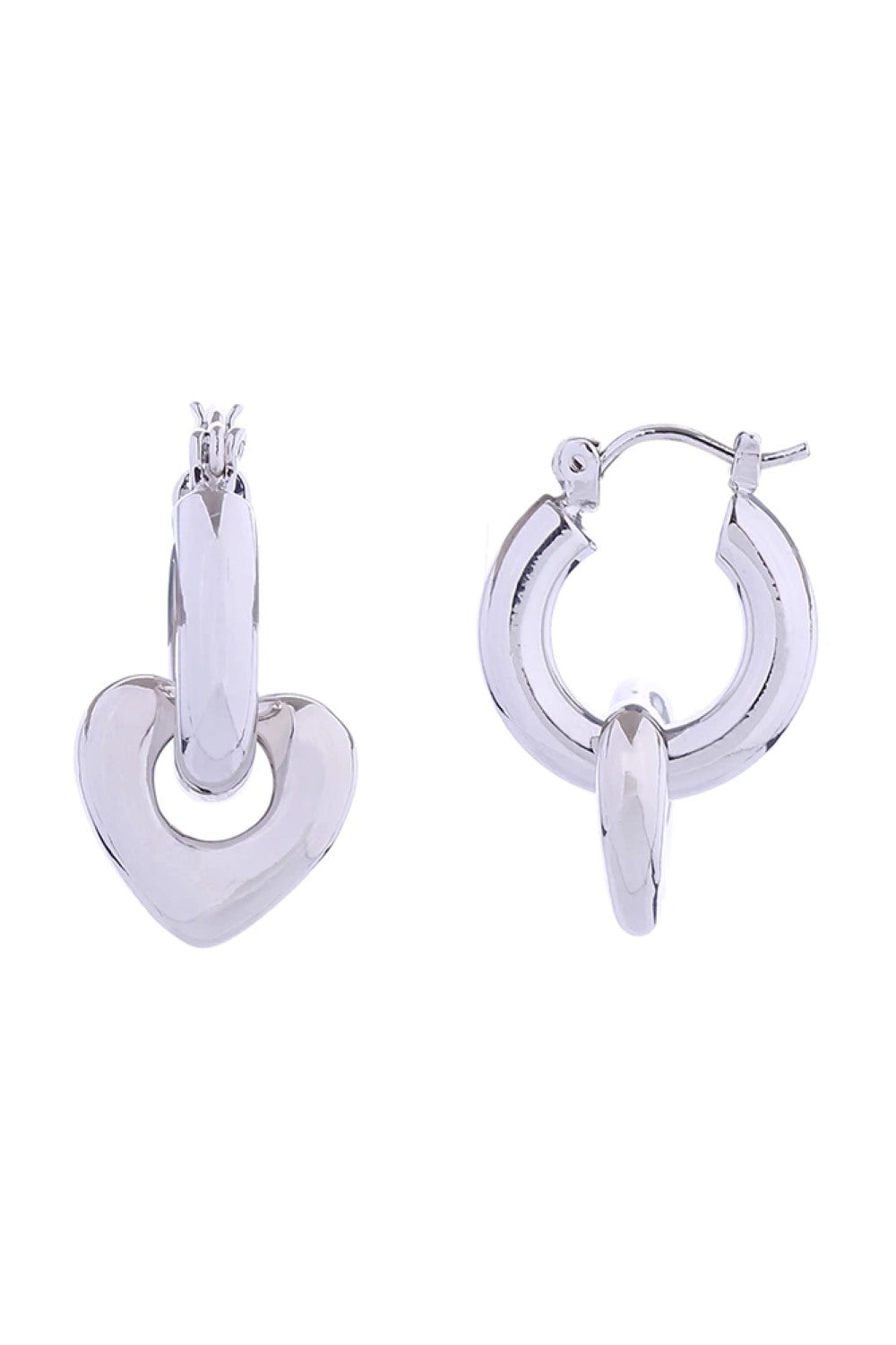 White Gold Delicate 14K gold and white gold dipped link heart pincatch earrings crafted from hypoallergenic brass. These petite 1.8cm earrings feature a charming heart design perfect for everyday wear. Lead and nickel compliant for sensitive skin. Expertly made in Korea with quality craftsmanship you can trust.