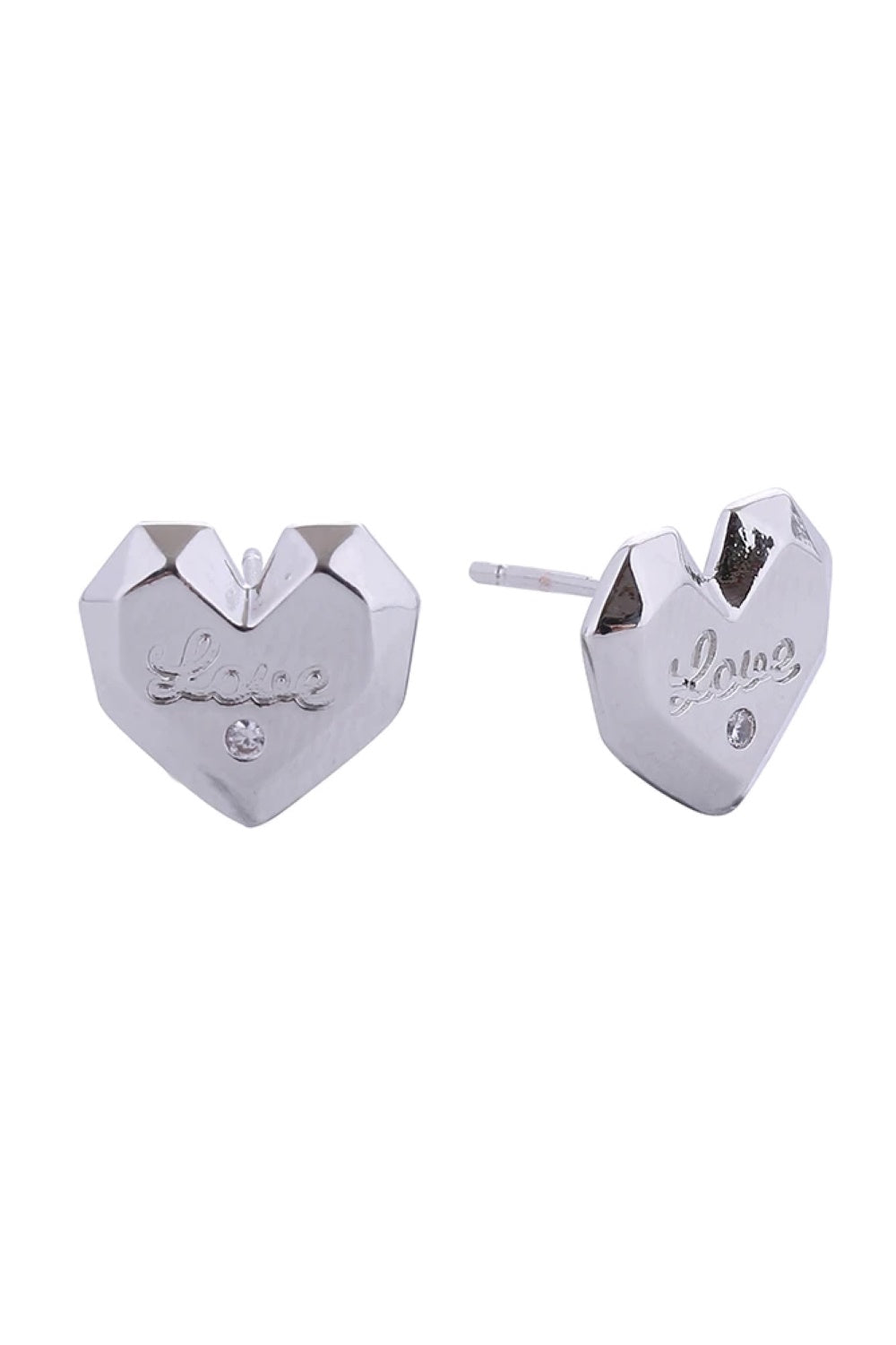 White Gold Delicate post earrings featuring a charming "Love Actually" design, crafted in brass with 14K gold or white gold dipping. Set with sparkling cubic zirconia stones for timeless elegance. Hypoallergenic construction makes these perfect for sensitive ears. Measuring 1.2cm, they're the ideal size for everyday wear or layering. Lead and nickel compliant for peace of mind. Expertly made in Korea with attention to detail. A sweet addition to any jewelry collection.