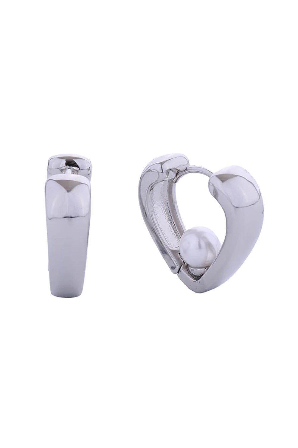 White Gold Delicate 14K gold and white gold dipped huggie earrings featuring lustrous pearls. Crafted from hypoallergenic brass with a 2cm design that hugs the earlobe beautifully. Lead and nickel compliant for sensitive skin. Made in Korea with quality craftsmanship. Perfect for everyday elegance or special occasions.