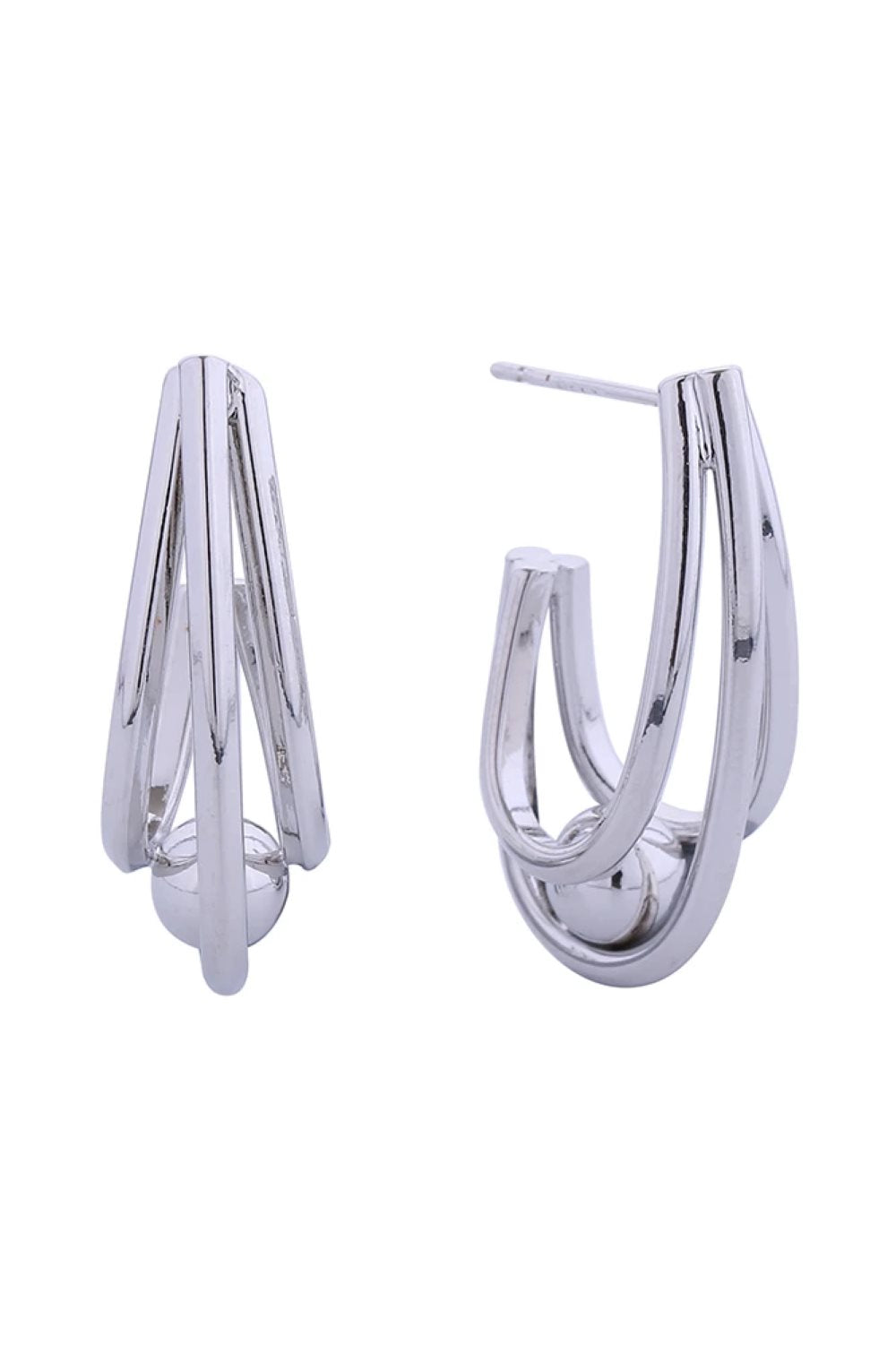 White Gold Elevate your everyday look with these enchanting 14K Gold/White Gold dipped triple hoop post earrings. Crafted from hypoallergenic brass and made in Korea, these beauties feature a mesmerizing triple-hoop design with a 2.6cm diameter that strikes the perfect balance between statement and wearable. Lead and nickel compliant, they're gentle on sensitive skin while delivering timeless elegance.
