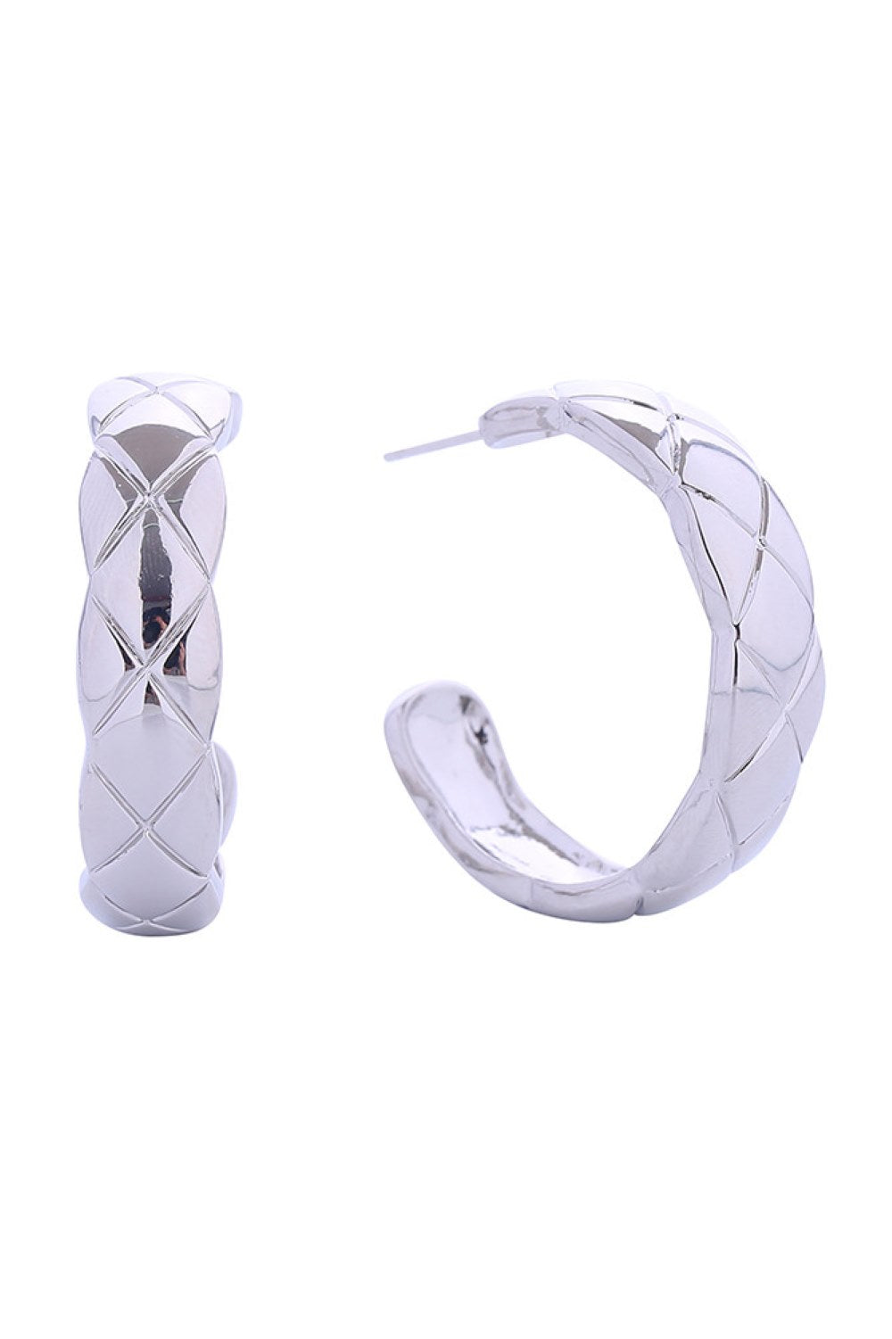 14K Quilted CoCo Post Earrings - Earrings