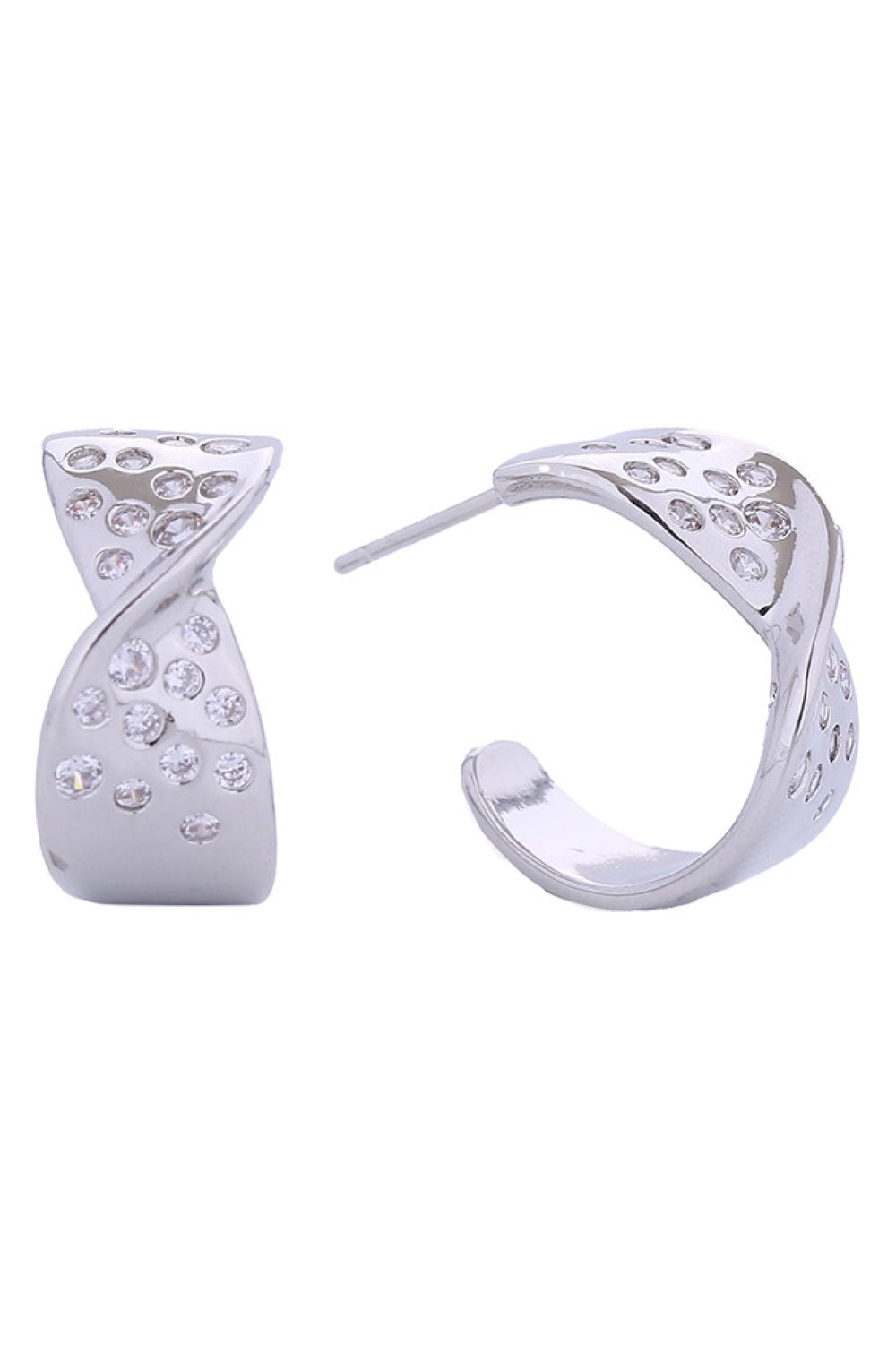 White Gold Celestial elegance meets everyday wear with these 14K Gold/White Gold dipped Starry Night Hoop Earrings. Crafted from quality brass and adorned with sparkling cubic zirconia, these 2.3cm hoops capture the magic of a starlit sky. Hypoallergenic and lead and nickel compliant, they're gentle on sensitive skin while maintaining their lustrous finish. Expertly made in Korea, these versatile earrings transition seamlessly from day to night, adding a touch of cosmic charm to any look.