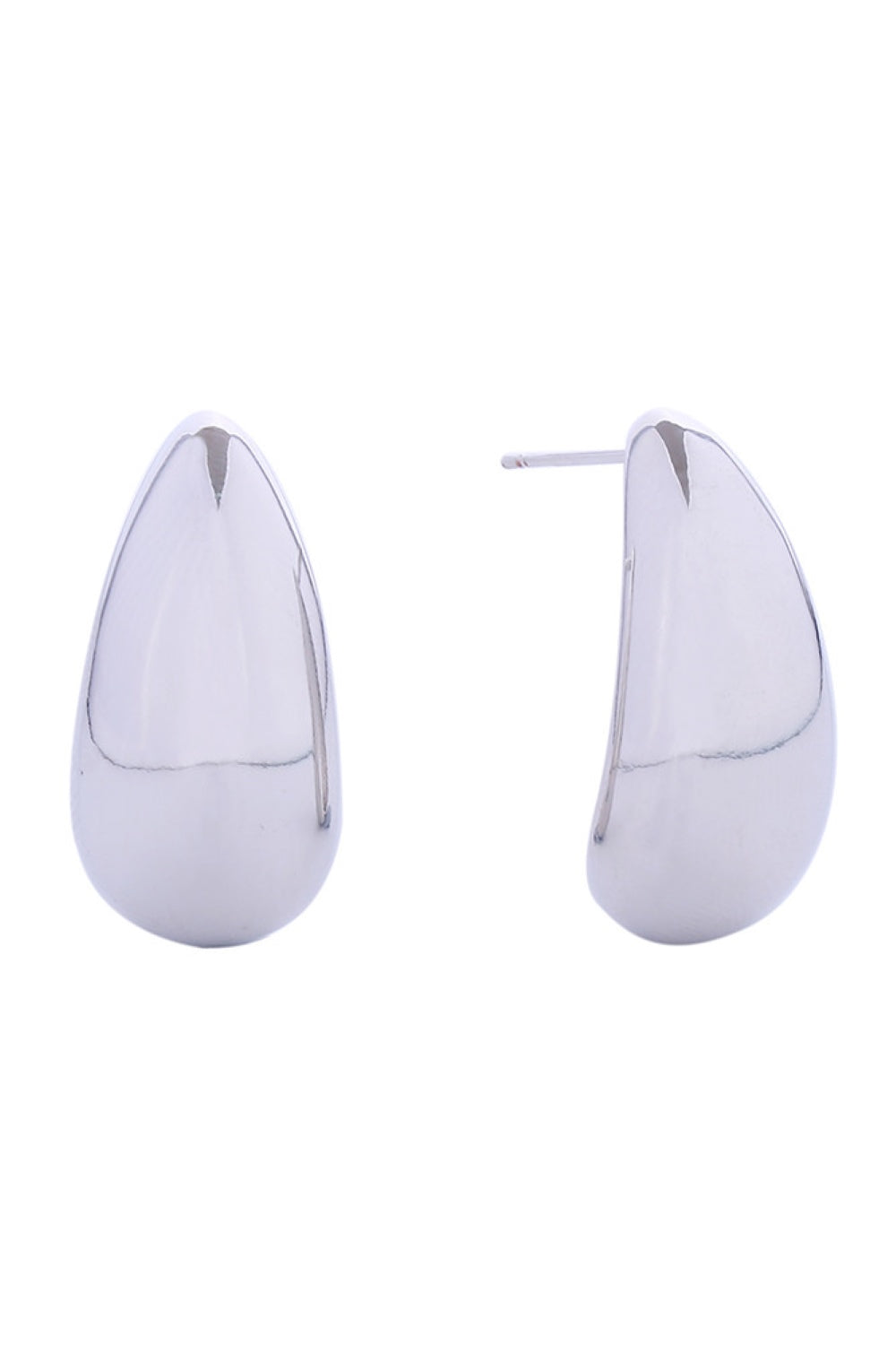 White Gold Sophisticated teardrop earrings with a lustrous 14K gold and white gold dipped coating on hypoallergenic brass. These petite 1.9cm studs deliver refined elegance without compromise. Safe for sensitive ears completely lead and nickel free. Precision-made in Korea for lasting quality and timeless appeal.