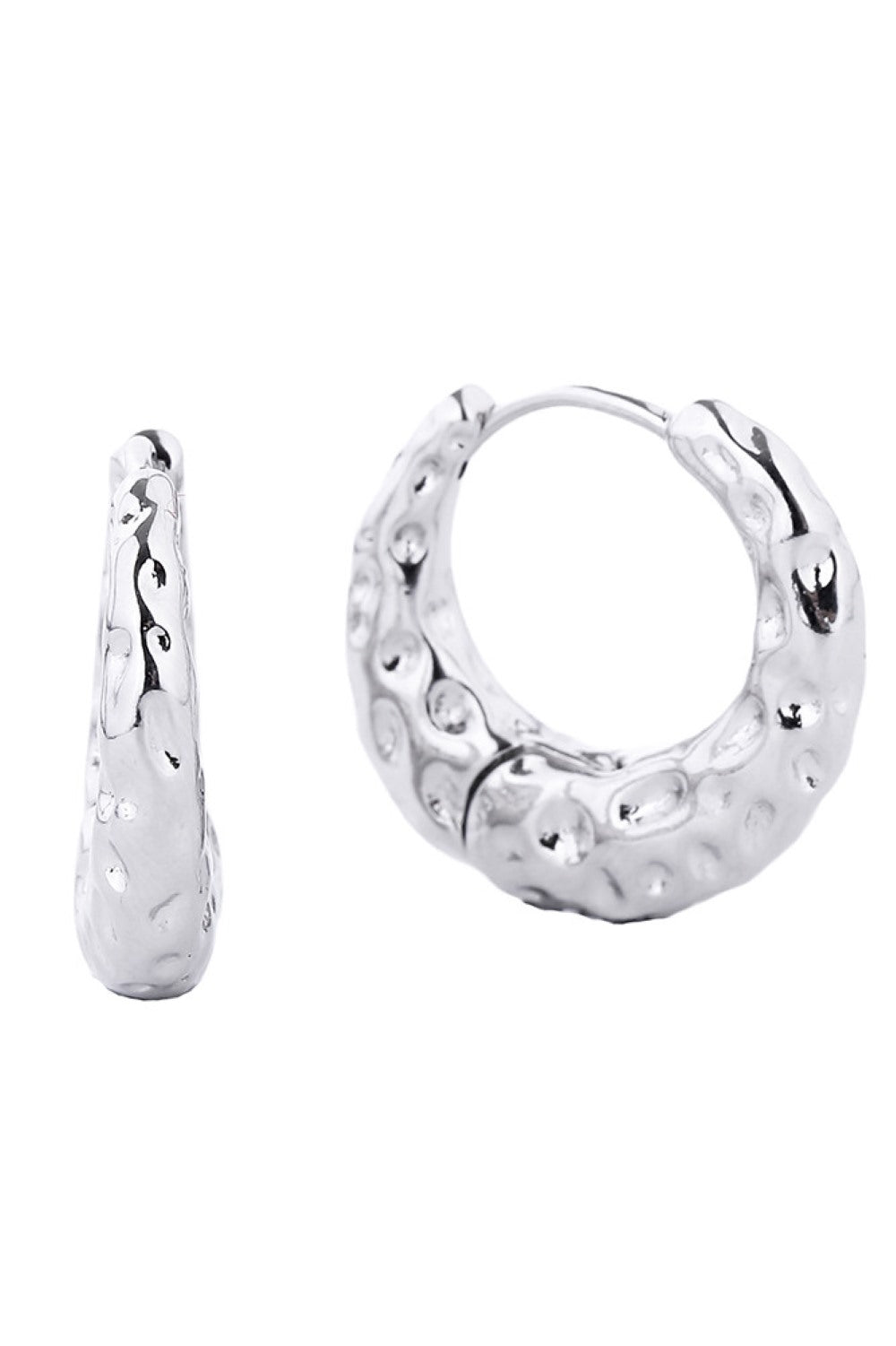 White Gold Delicate 14K gold and white gold dipped huggie hoops crafted from hypoallergenic brass. These versatile earrings feature a comfortable 2.11cm diameter, perfect for everyday wear and layering. Lead and nickel compliant for sensitive skin. Timeless elegance in a compact, wearable design.