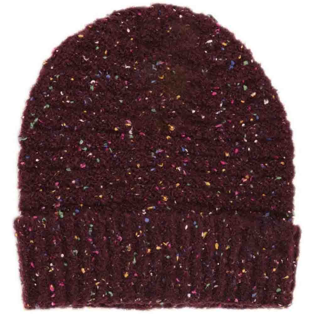 Wine Confetti Boucle Knit Cuff Beanie offers expert-level warmth and style with its textured boucle knit fabric. Designed for a secure, comfortable fit, the cuffed edge provides additional insulation around the forehead and ears. This beanie’s subtle confetti pattern adds visual interest without overwhelming your look, making it a versatile accessory for both outdoor activities and casual wear in cooler climates. Durable and soft, it’s a refined choice for those seeking functional winter headwear. 