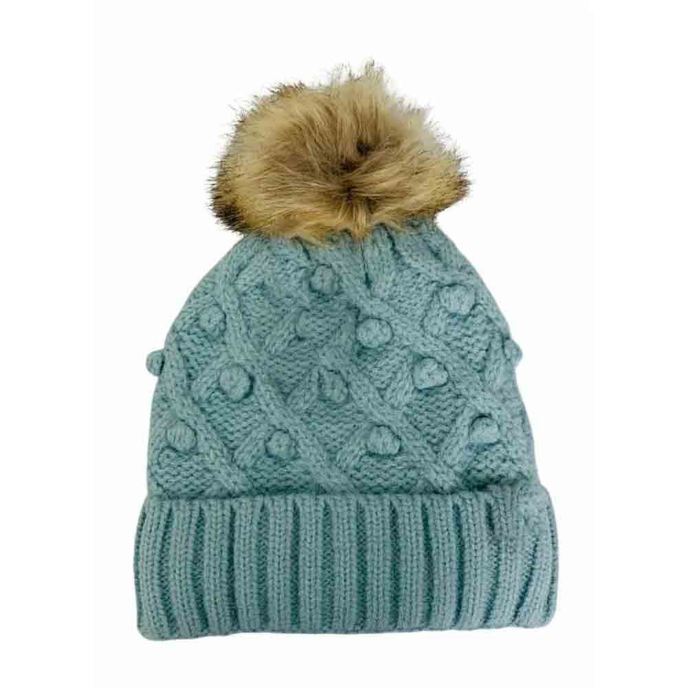 WinterMint KIDS Bobble Knit Faux Fur Pom C.C Beanie combines warmth and style, offering cozy comfort with its soft knit fabric and a plush faux fur pom-pom. Designed specifically for children, it provides a secure, comfortable fit to keep little heads warm during colder months while adding a playful, fashionable touch. Durable and easy to wear, this beanie is ideal for everyday winter activities. 