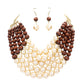 Chunky Multi Strand Pearl Bib Necklace