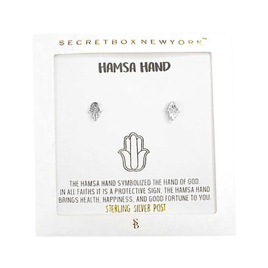 Worn Silver Secret Box Hamsa Hand Sterling Silver Post Earrings, are fun handcrafted jewelry that fits your lifestyle, adding a pop of pretty color. Highlight your appearance, hold the holy spirit, and grasp everyone's eye anywhere or any occasion. Great gift idea for your Wife, Mom, your Loving one, or any family member.