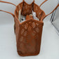 Midnight Perforated Lattice Tote – Elegant Laser-Cut Shoulder Bag - Tote Bag