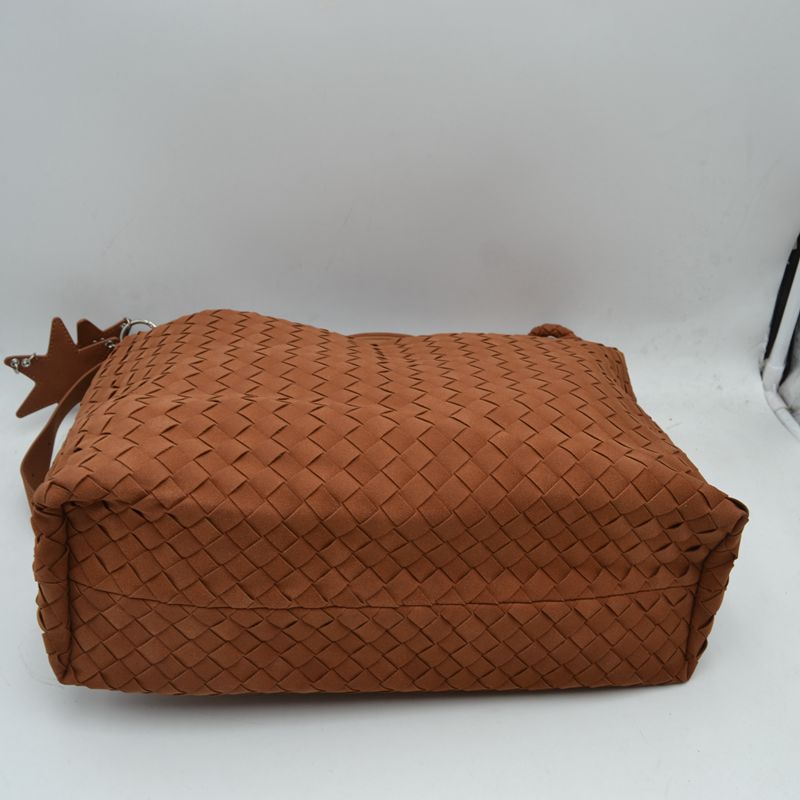 Woven Hobo Shoulder Bag with Adjustable Strap and Star Charm - Shoulder Bag