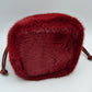 Plush Faux Fur Bucket Handbag with Drawstring and Removable Strap - Bucket Bag
