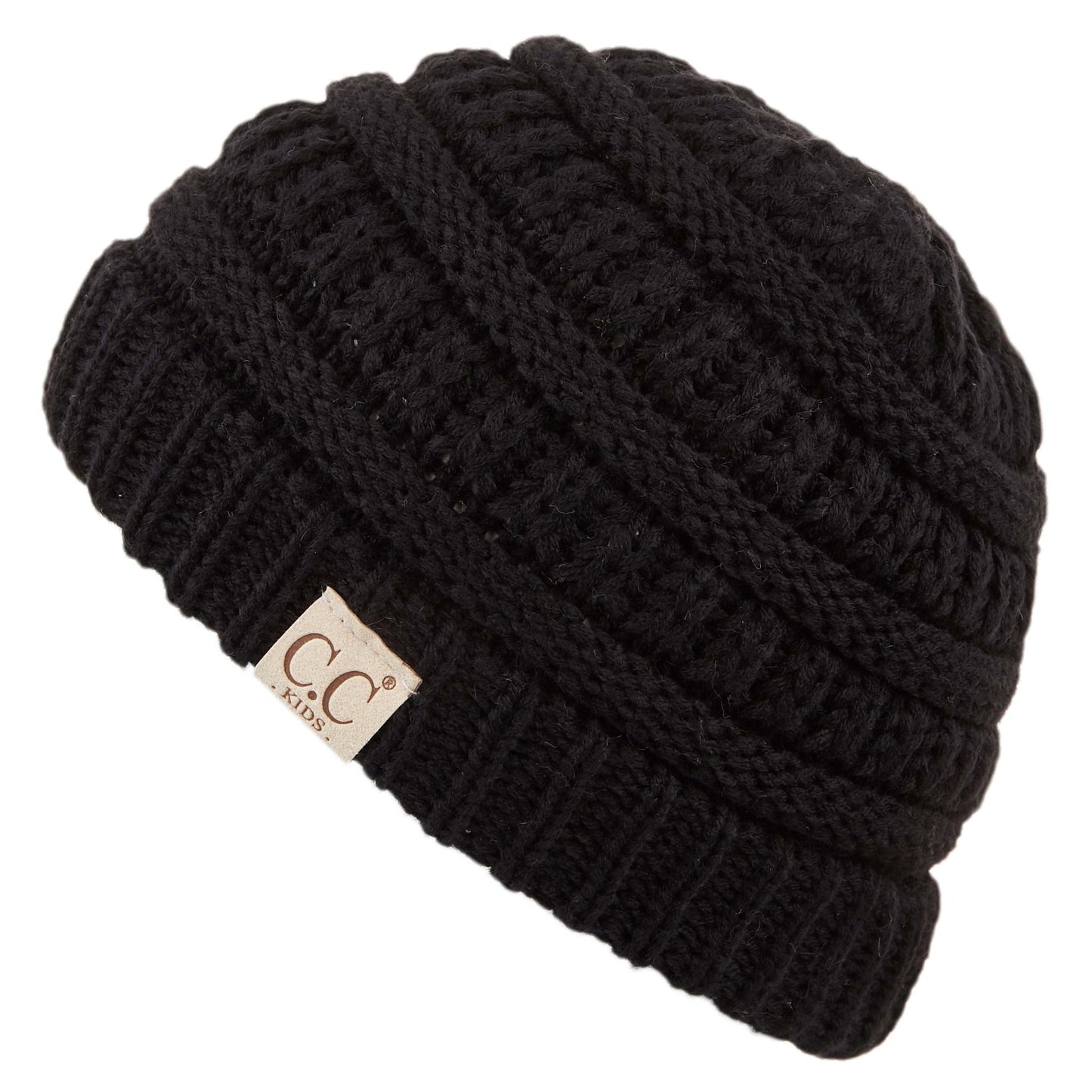 C.C Solid Knit Kids Beanie - Black - Kid’S Beanies
