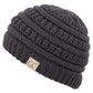 C.C Solid Knit Kids Beanie - Dk. Mel Grey - Kid’S Beanies