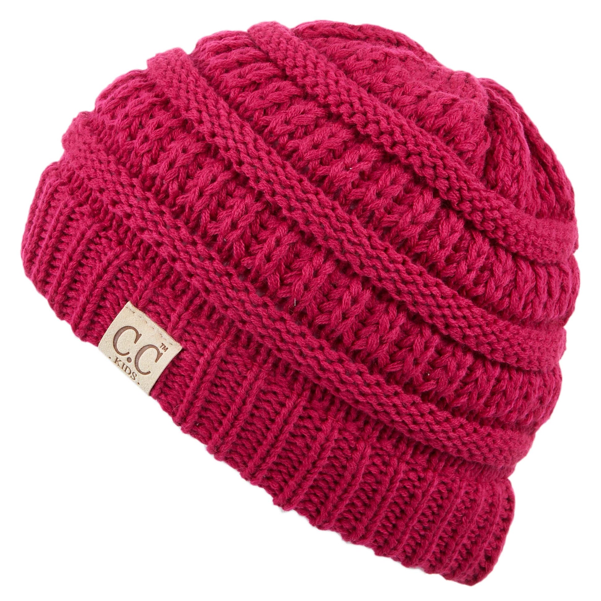 C.C Solid Knit Kids Beanie - Hot Pink - Kid’S Beanies