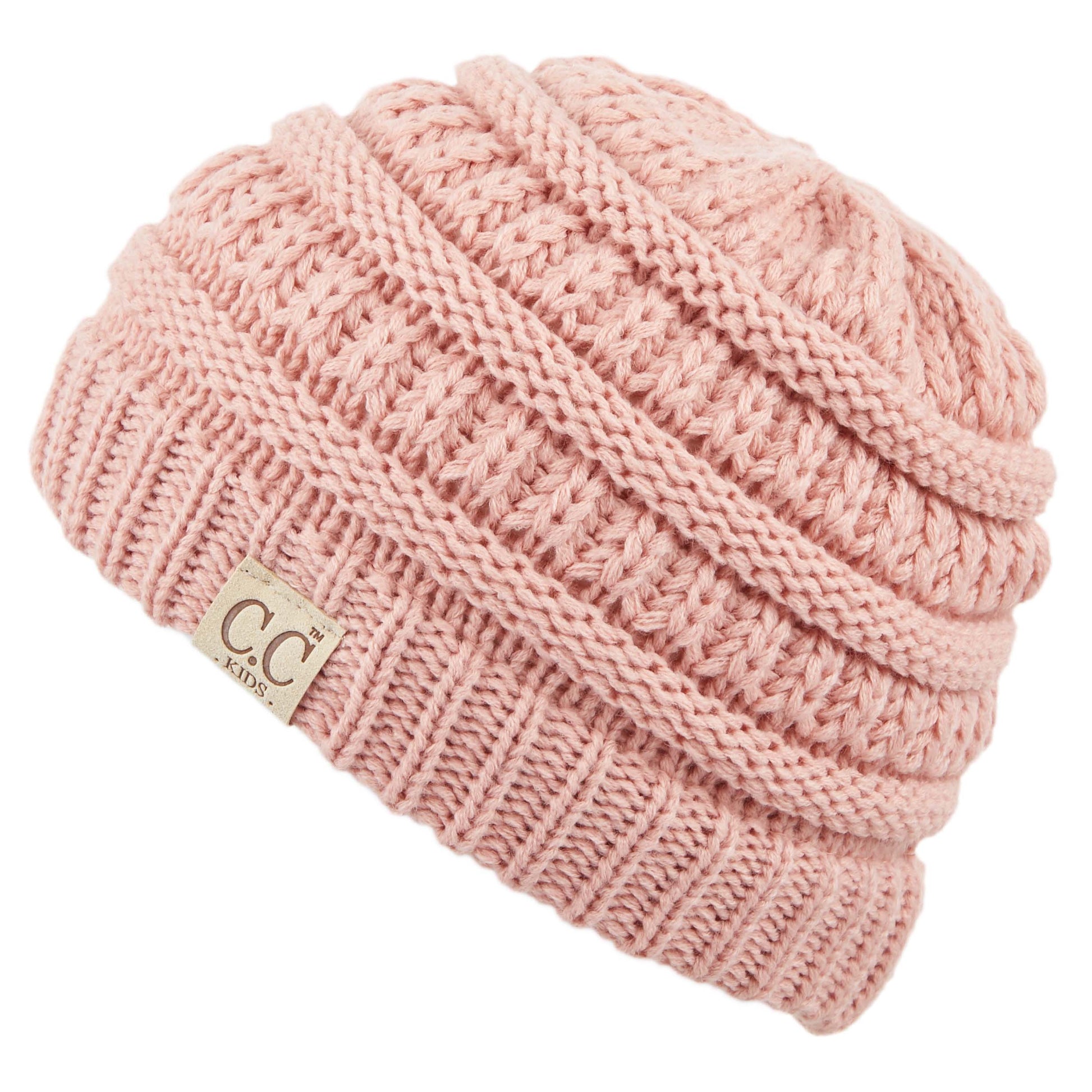 C.C Solid Knit Kids Beanie - Indi Pink - Kid’S Beanies