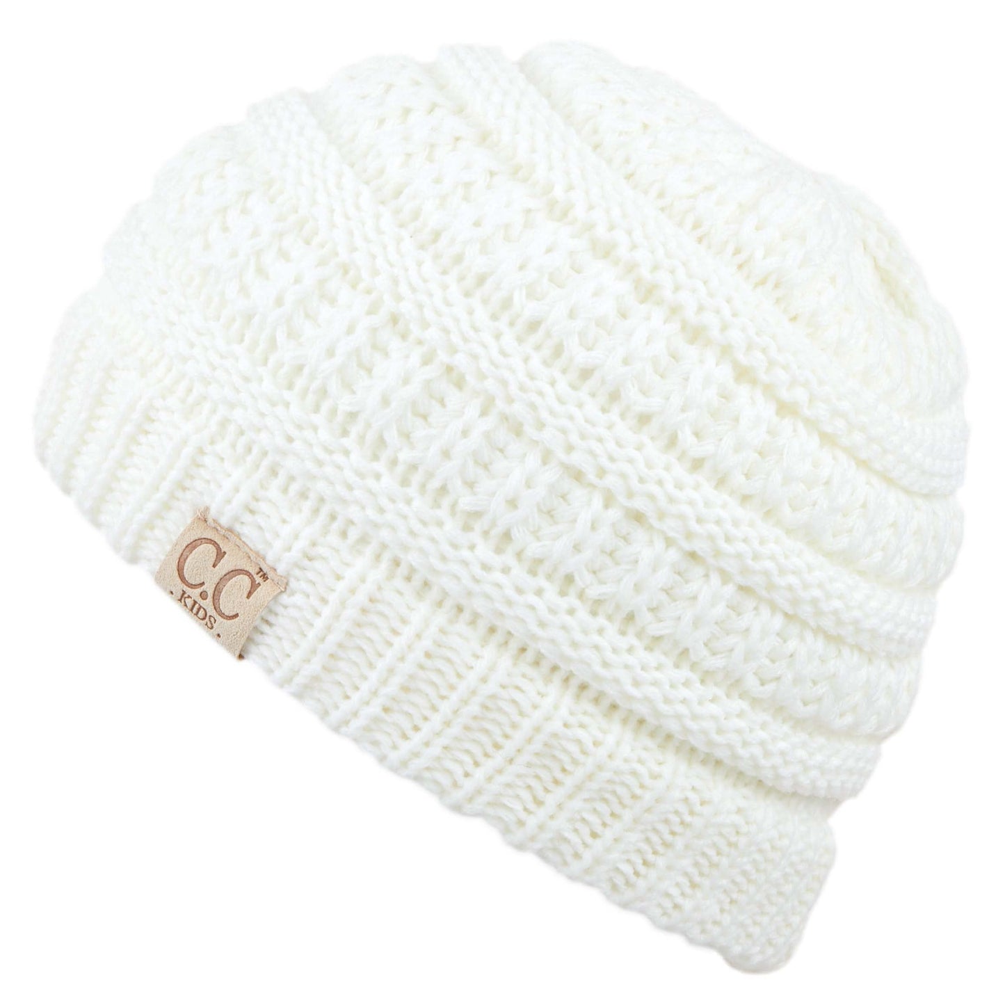 C.C Solid Knit Kids Beanie - Ivory - Kid’S Beanies