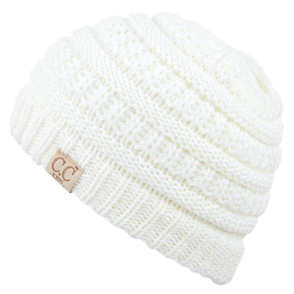 C.C Solid Knit Kids Beanie - Ivory - Kid’S Beanies