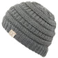 C.C Solid Knit Kids Beanie - Lt. Mel Grey - Kid’S Beanies