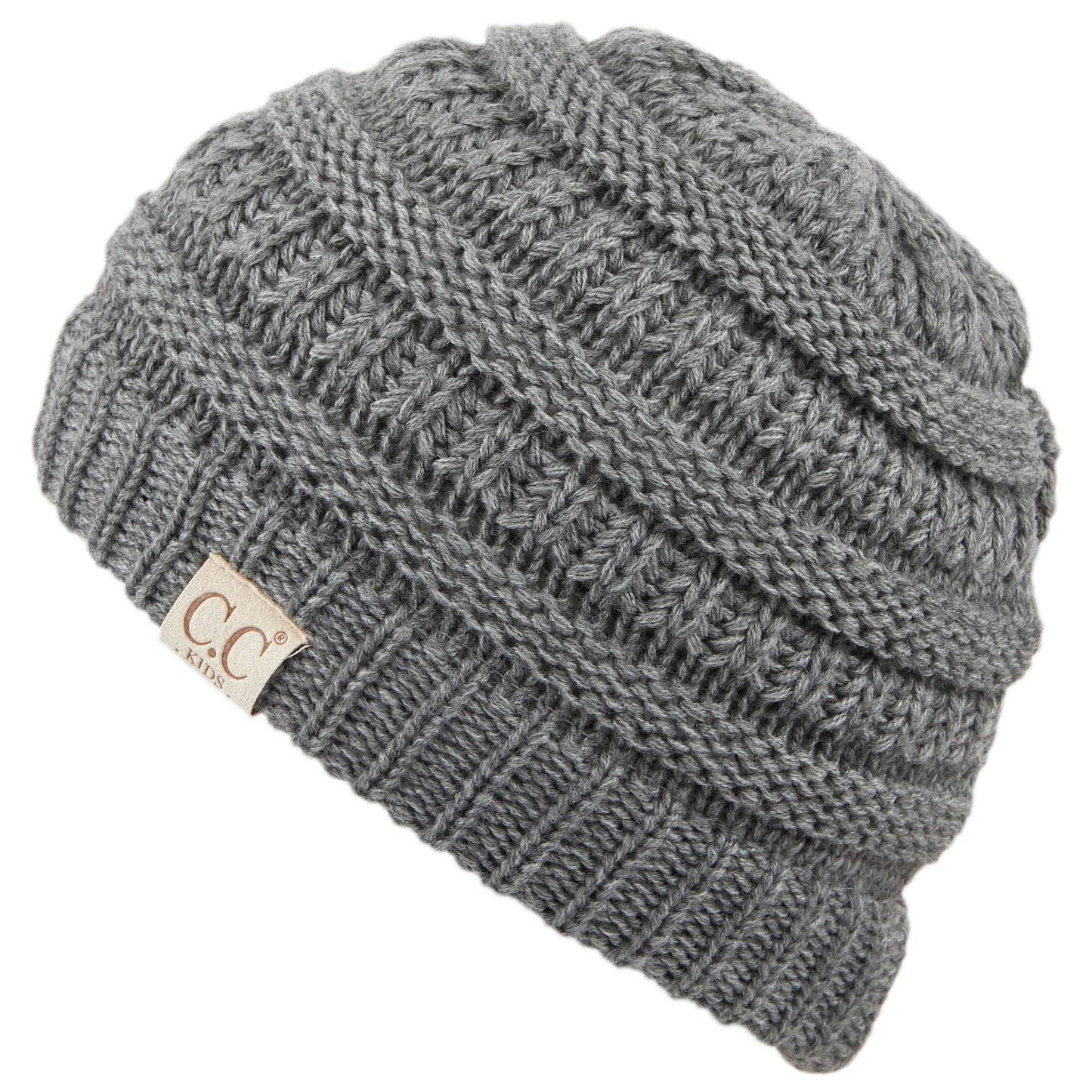 C.C Solid Knit Kids Beanie - Lt. Mel Grey - Kid’S Beanies