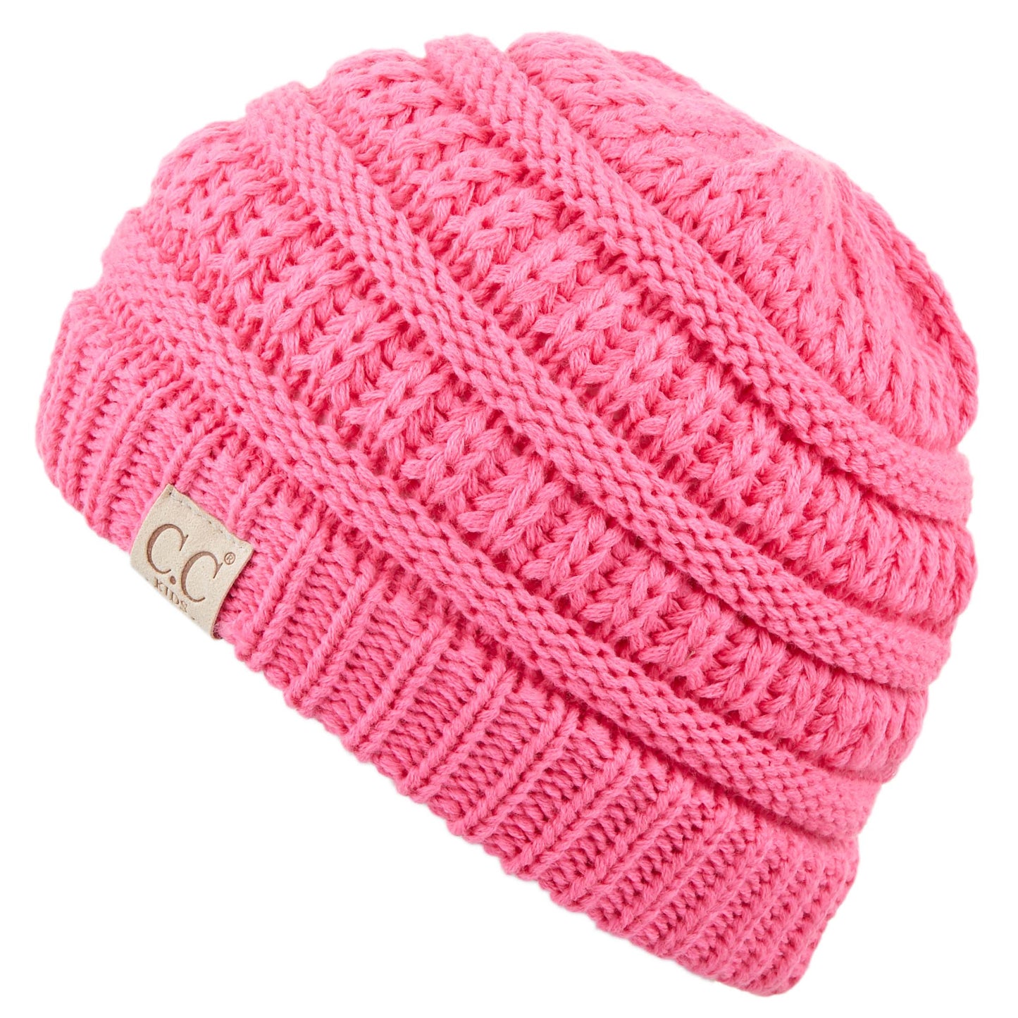 C.C Solid Knit Kids Beanie - New Candy Pink - Kid’S Beanies