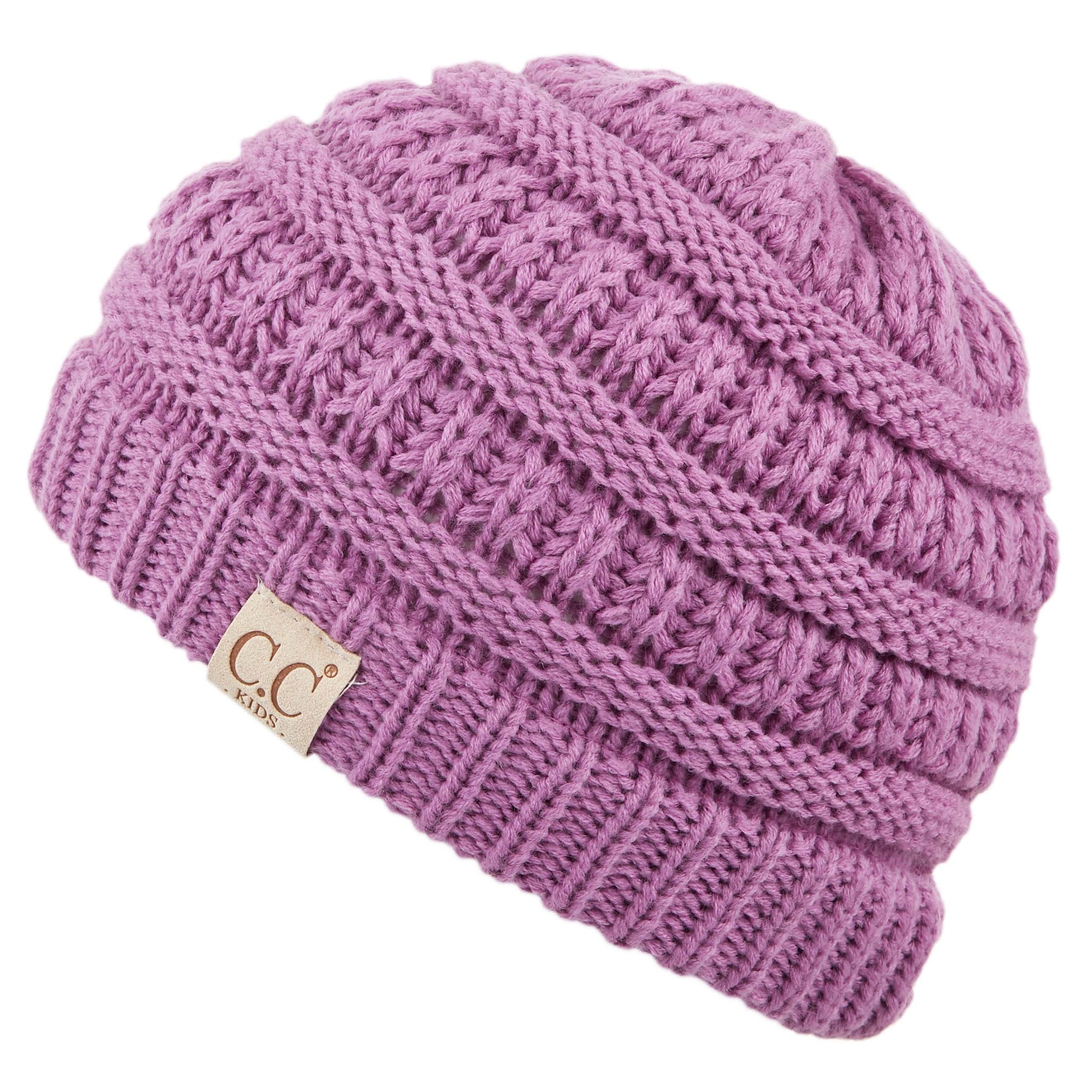 C.C Solid Knit Kids Beanie - New Lavender - Kid’S Beanies
