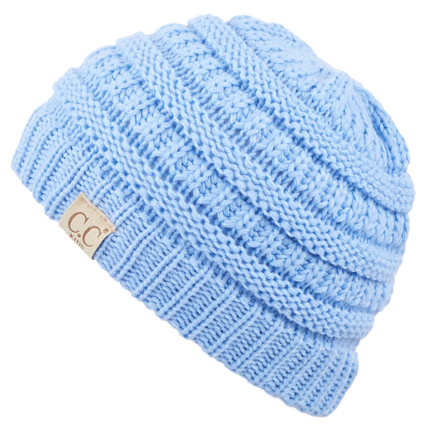 C.C Solid Knit Kids Beanie - Pale Blue - Kid’S Beanies