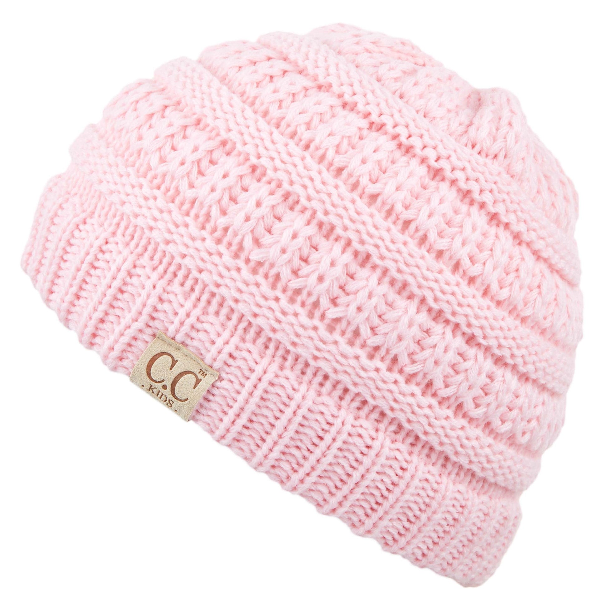 C.C Solid Knit Kids Beanie - Pale Pink - Kid’S Beanies